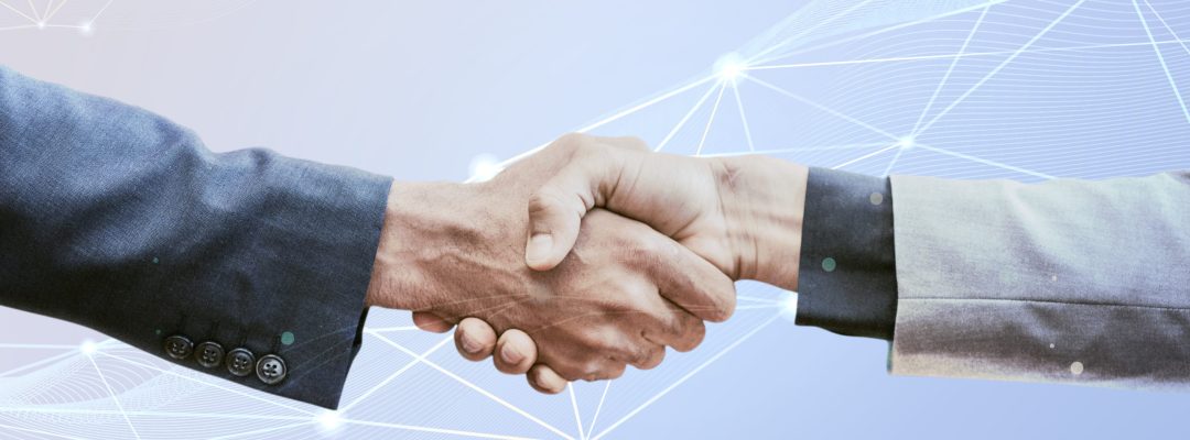 Partnership handshake innovation corporate business concept